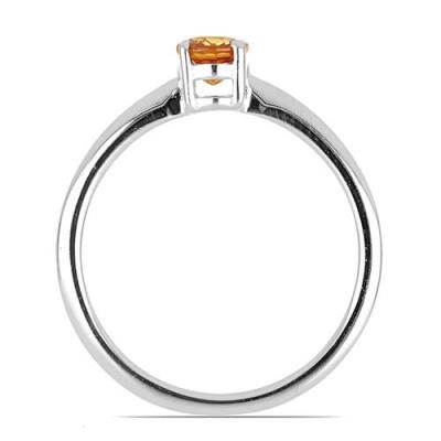 BUY NATURAL ORANGE SAPPHIRE GEMSTONE RING IN 925 SILVER